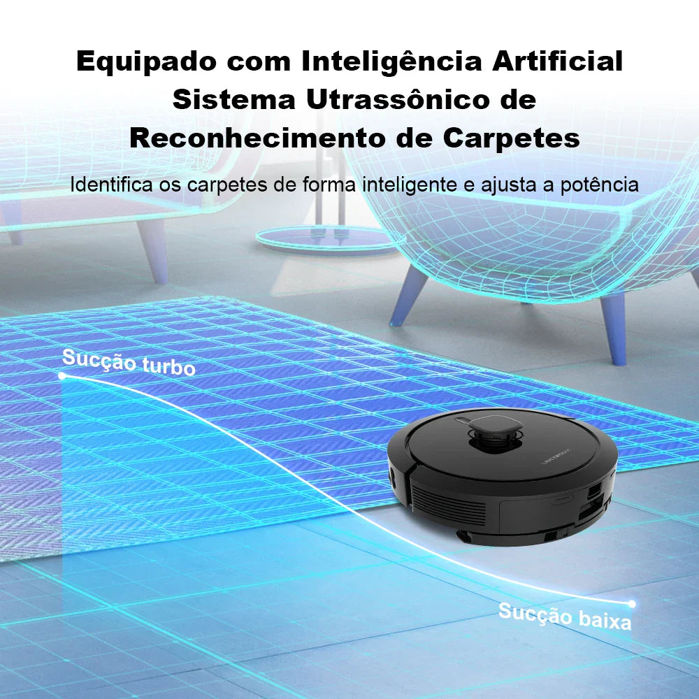 Robô Aspirador G7 - Aspira Passa Pano e Controle via Aplicativo